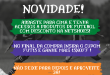 Cupom de 15% de desconto para produtos de futebol na Netshoes!