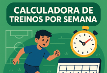 Calculadora de Treinos por Semana Treinos de futebol por semana